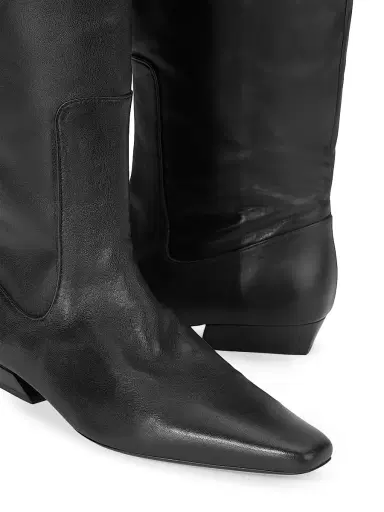 Staud Women's Wally Flat Leather Boots - Black - Size 11 | Thumbnail 4