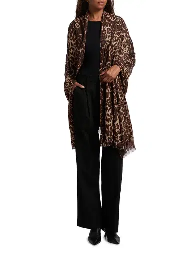 Sofia Cashmere Women's Leopard Cashmere Scarf | Thumbnail 1 Sofia Cashmere Women's Leopard Cashmere Scarf | Thumbnail 1