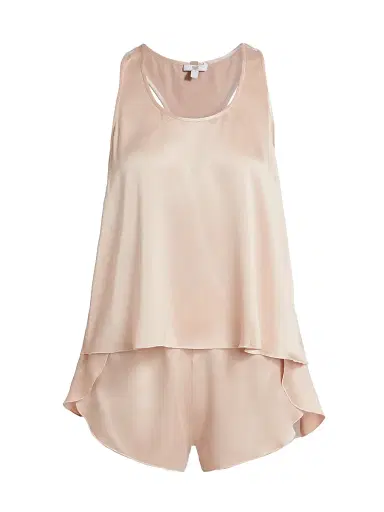 Lunya Women's Washable Silk Tulip-Back Pajama Set - Delicate Pink - Size XS | Thumbnail 1 Lunya Women's Washable Silk Tulip-Back Pajama Set - Delicate Pink - Size XS | Thumbnail 1
