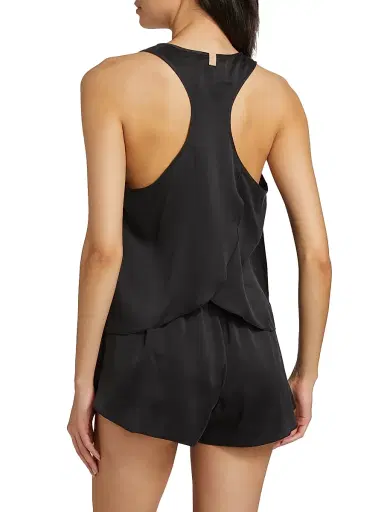 Lunya Women's Washable Silk Tulip-Back Pajama Set - Immersed Black - Size XS | Thumbnail 5