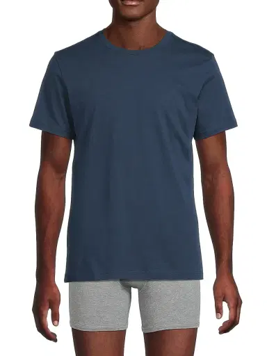 Mack Weldon Men's 3-Pack Cotton Crewneck T-Shirt - True Navy | Thumbnail 3