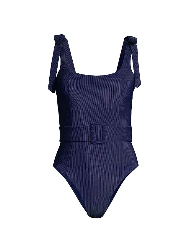 Beach Riot Women's Sydney Ribbed One-Piece Swimsuit - Navy