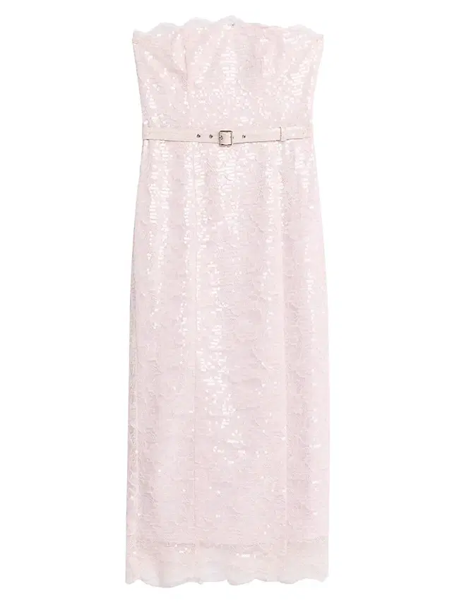 Toccin Women's Vivian Strapless Belted Lace Midi-Dress - Ballet