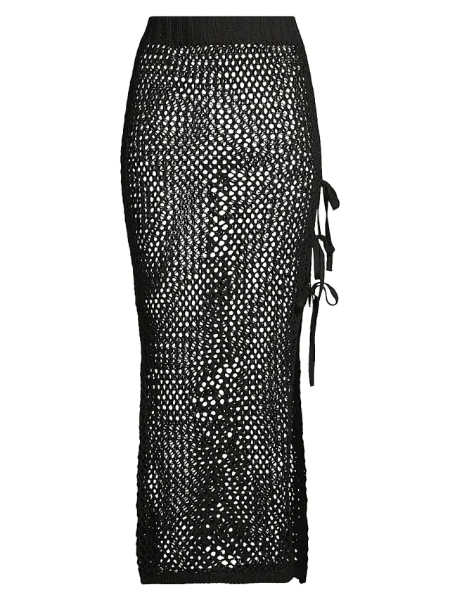 Beach Riot Women's Deborah Netted Cotton Maxi Skirt - Black