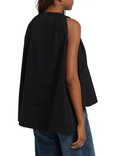 Co Women's Gathered High-Low Cotton Poplin Top | Thumbnail 5 Co Women's Gathered High-Low Cotton Poplin Top | Thumbnail 5