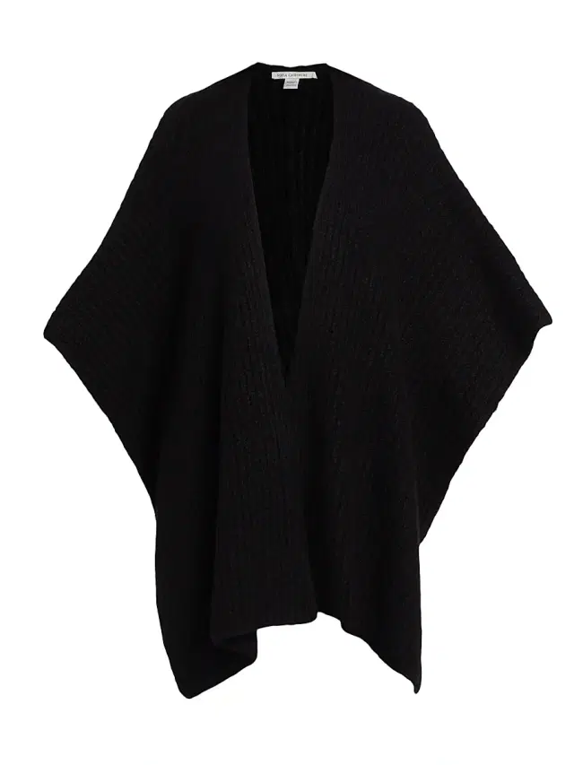 Sofia Cashmere Women's Cashmere-Silk Chunky Knit Cape - Black