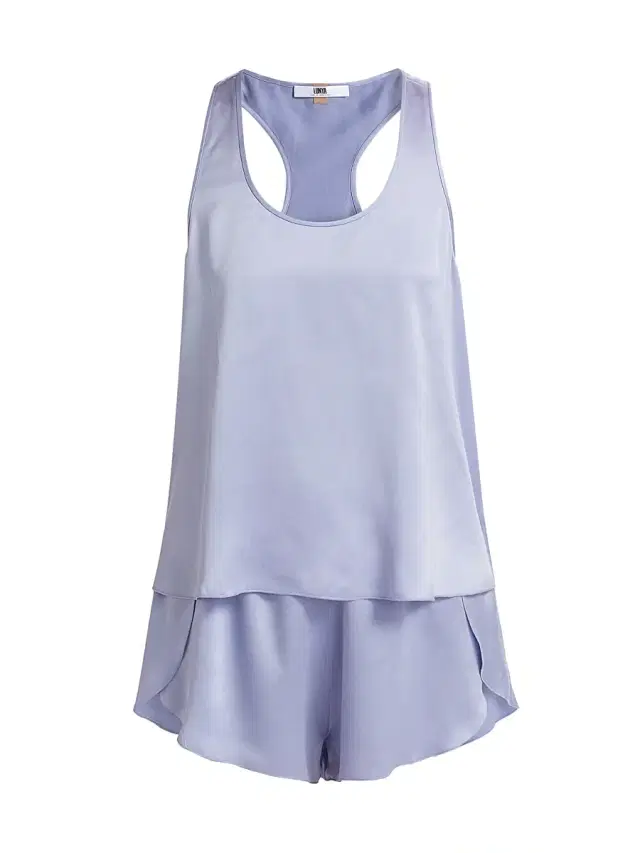 Lunya Women's Washable Silk Tulip-Back Pajama Set - Periwinkle Eve