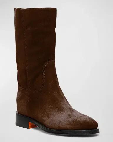 Santoni Fleeces Suede Tall Ranch Boots | Thumbnail 2
