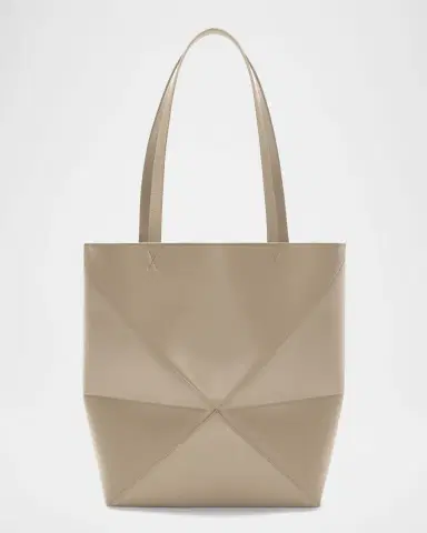 Loewe Puzzle Fold Medium Tote Bag in Shiny Leather | Thumbnail 6