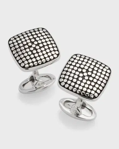 Jan Leslie Men's Sterling Silver Dotted Square Cufflinks | Thumbnail 3 Jan Leslie Men's Sterling Silver Dotted Square Cufflinks | Thumbnail 3