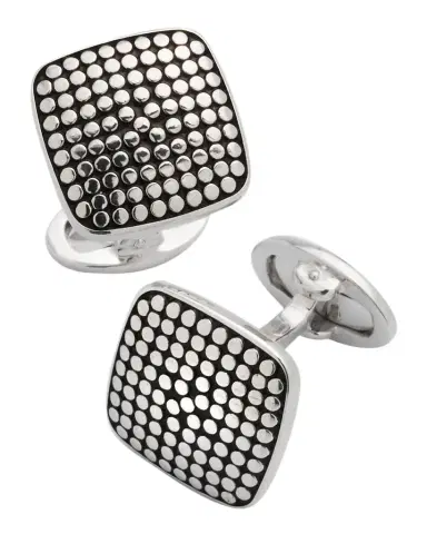 Jan Leslie Men's Sterling Silver Dotted Square Cufflinks | Thumbnail 1 Jan Leslie Men's Sterling Silver Dotted Square Cufflinks | Thumbnail 1