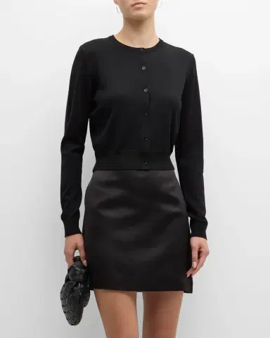 Carolina Herrera Crew-Neck Wool Cardigan | Thumbnail 2