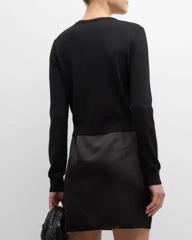 Carolina Herrera Crew-Neck Wool Cardigan | Thumbnail 6