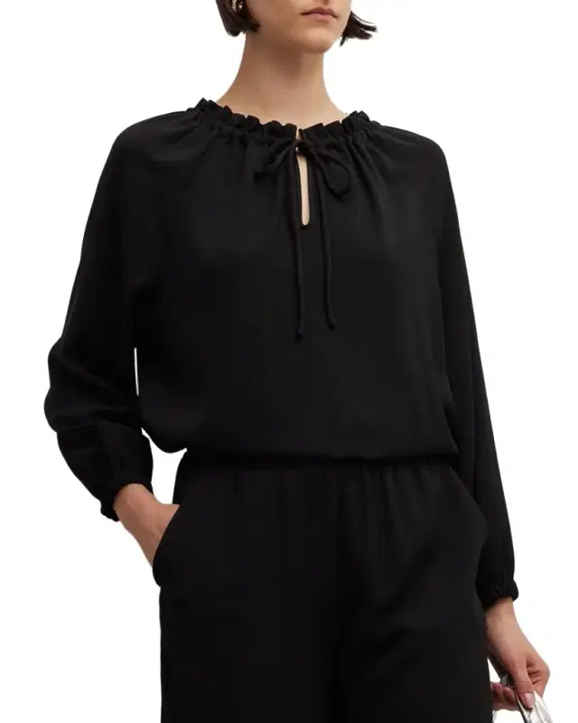 Emporio Armani Raglan-Sleeve Keyhole Parachute Top