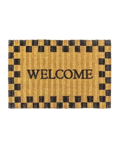 MacKenzie-Childs Welcome Checked Entrance Mat, 2x3 | Thumbnail 1 MacKenzie-Childs Welcome Checked Entrance Mat, 2x3 | Thumbnail 1