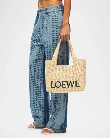 Loewe x Paula's Ibiza Font Logo Medium Tote Bag in Raffia | Thumbnail 5 Loewe x Paula's Ibiza Font Logo Medium Tote Bag in Raffia | Thumbnail 5