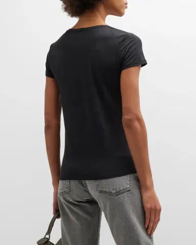 Majestic Filatures V-Neck Short-Sleeve Stretch Linen T-Shirt | Thumbnail 3