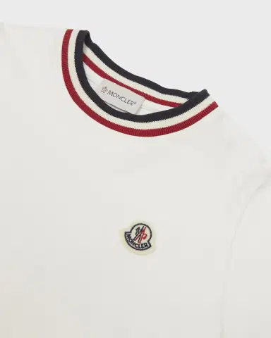Moncler Boy 's Logo Patch Striped Trim T-Shirt | Thumbnail 3
