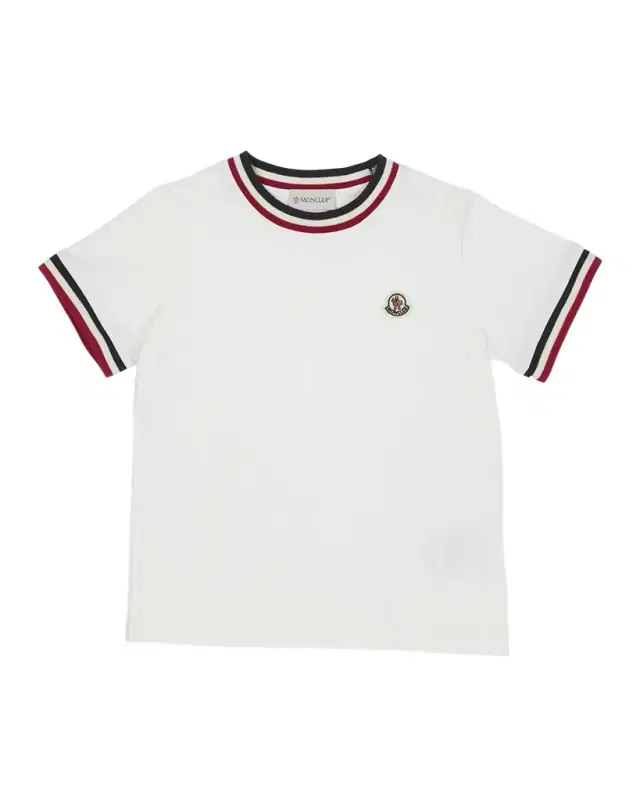 Moncler Boy 's Logo Patch Striped Trim T-Shirt