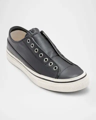 JOHN VARVATOS Men's Vulc Laceless Low Top Leather Shoes | Thumbnail 2 JOHN VARVATOS Men's Vulc Laceless Low Top Leather Shoes | Thumbnail 2
