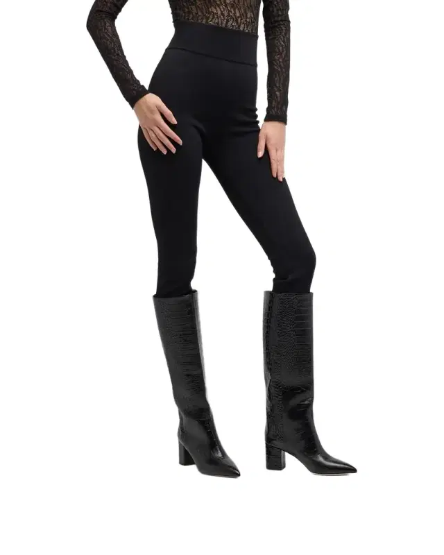 Paris Texas Anja Croco Block-Heel Knee Boots