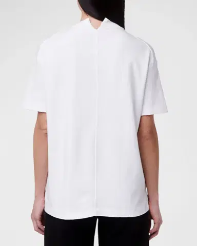 Another Tomorrow Luxe Seamed Cotton Short Sleeve T-Shirt | Thumbnail 3 Another Tomorrow Luxe Seamed Cotton Short Sleeve T-Shirt | Thumbnail 3