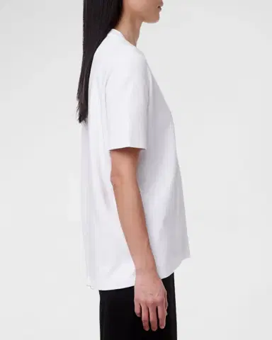 Another Tomorrow Luxe Seamed Cotton Short Sleeve T-Shirt | Thumbnail 5 Another Tomorrow Luxe Seamed Cotton Short Sleeve T-Shirt | Thumbnail 5