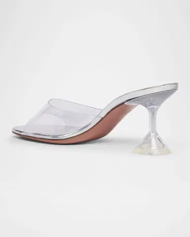 Amina Muaddi Lupita Transparent Mule Sandals | Thumbnail 4