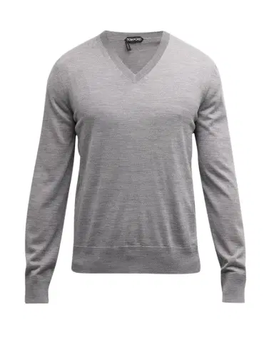 Tom Ford Men's Merino Wool V-Neck Sweater | Thumbnail 1 Tom Ford Men's Merino Wool V-Neck Sweater | Thumbnail 1