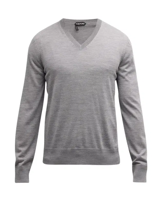 TOM FORD Men 's Merino Wool V-Neck Sweater