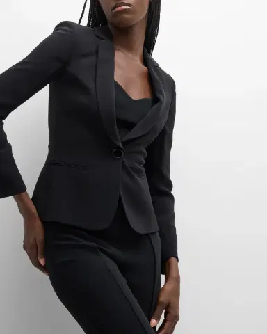 Giorgio Armani Cady Tailored Blazer Jacket | Thumbnail 7