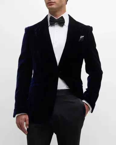 Tom Ford Men's Wool-Silk Velvet Cocktail Jacket | Thumbnail 4 Tom Ford Men's Wool-Silk Velvet Cocktail Jacket | Thumbnail 4