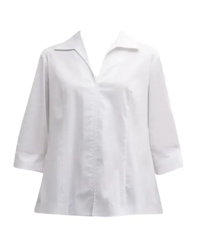 Finley 3/4-Sleeve Stretch Cotton Swing Shirt