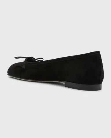 Manolo Blahnik Veralli Suede Bow Ballerina Flats | Thumbnail 4