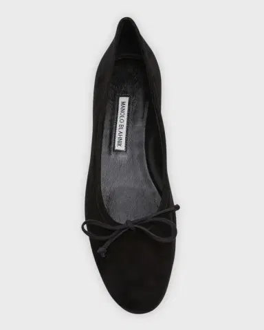 Manolo Blahnik Veralli Suede Bow Ballerina Flats | Thumbnail 6