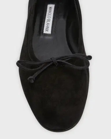 Manolo Blahnik Veralli Suede Bow Ballerina Flats | Thumbnail 7