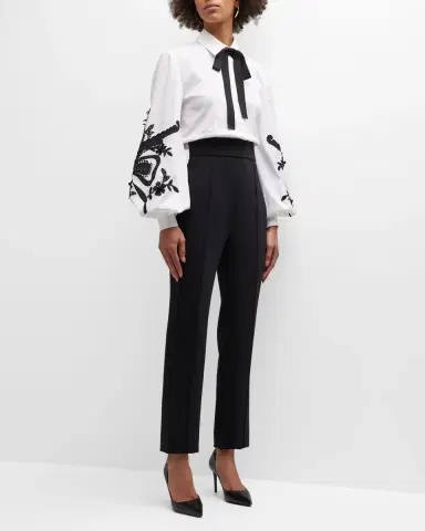 Carolina Herrera High-Rise Skinny-Leg Ankle Crepe Pants | Thumbnail 2 Carolina Herrera High-Rise Skinny-Leg Ankle Crepe Pants | Thumbnail 2