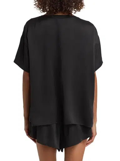 Lunya Women's Washable Silk T-Shirt & Shorts Set - Immersed Black | Thumbnail 5 Lunya Women's Washable Silk T-Shirt & Shorts Set - Immersed Black | Thumbnail 5