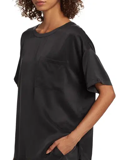 Lunya Women's Washable Silk T-Shirt & Shorts Set - Immersed Black | Thumbnail 6 Lunya Women's Washable Silk T-Shirt & Shorts Set - Immersed Black | Thumbnail 6