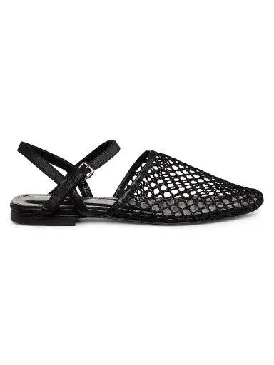 Staud Women's Rete Paper Net Sandals - Black Netting - Size 10.5 | Thumbnail 1