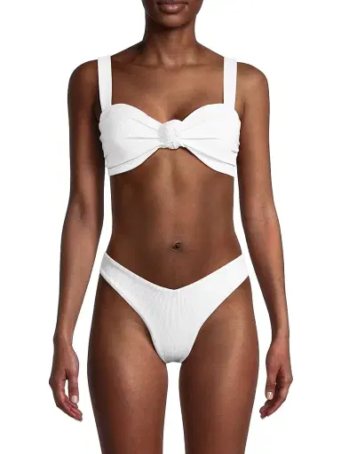 BEACH RIOT Women's Sophia Rib-Knit Bikini Top - White - Size XL | Thumbnail 3