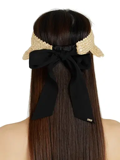 Eugenia Kim Women's Ricky Straw Self-Tie Visor | Thumbnail 4