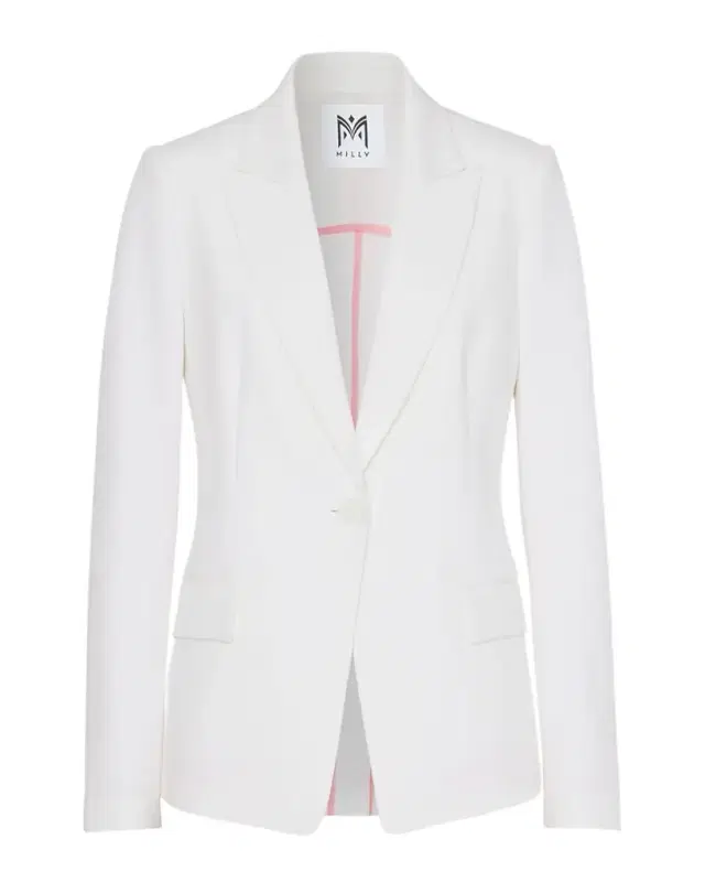 Milly Avery Single-Button Cady Blazer