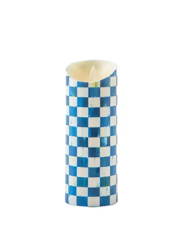 MacKenzie-Childs Royal Check Flicker Pillar Candle