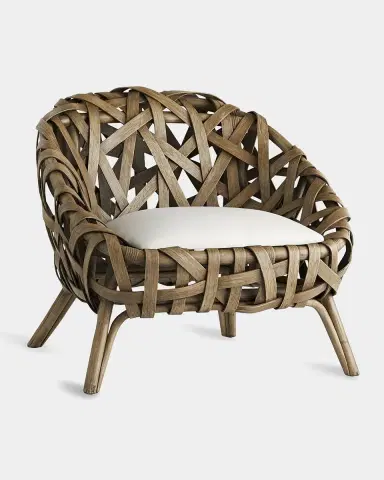 Arteriors Horatio Woven Rattan Chair | Thumbnail 2 Arteriors Horatio Woven Rattan Chair | Thumbnail 2