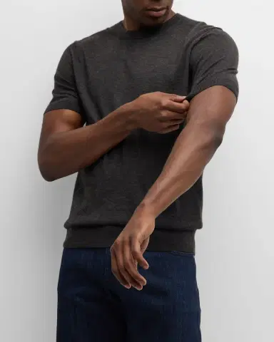 Brioni Men's Cashmere-Silk Crewneck Sweater | Thumbnail 6