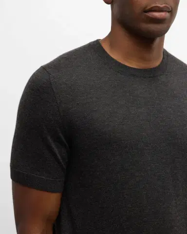 Brioni Men's Cashmere-Silk Crewneck Sweater | Thumbnail 7