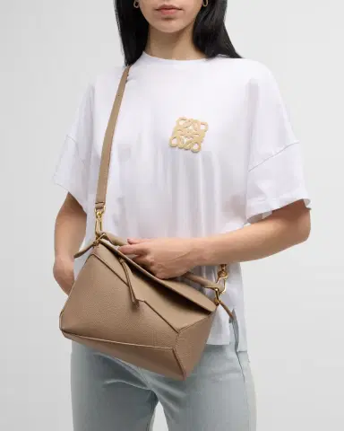 Loewe Puzzle Edge Small Top-Handle Bag in Grained Leather | Thumbnail 3 Loewe Puzzle Edge Small Top-Handle Bag in Grained Leather | Thumbnail 3