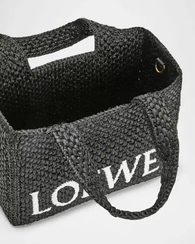 Loewe x Paula's Ibiza Font Logo Small Tote Bag in Raffia | Thumbnail 4 Loewe x Paula's Ibiza Font Logo Small Tote Bag in Raffia | Thumbnail 4