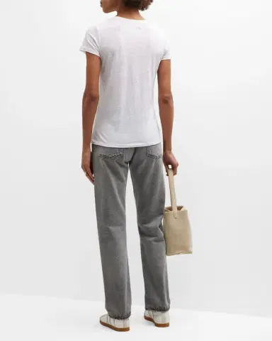 Majestic Filatures V-Neck Short-Sleeve Stretch Linen T-Shirt | Thumbnail 5